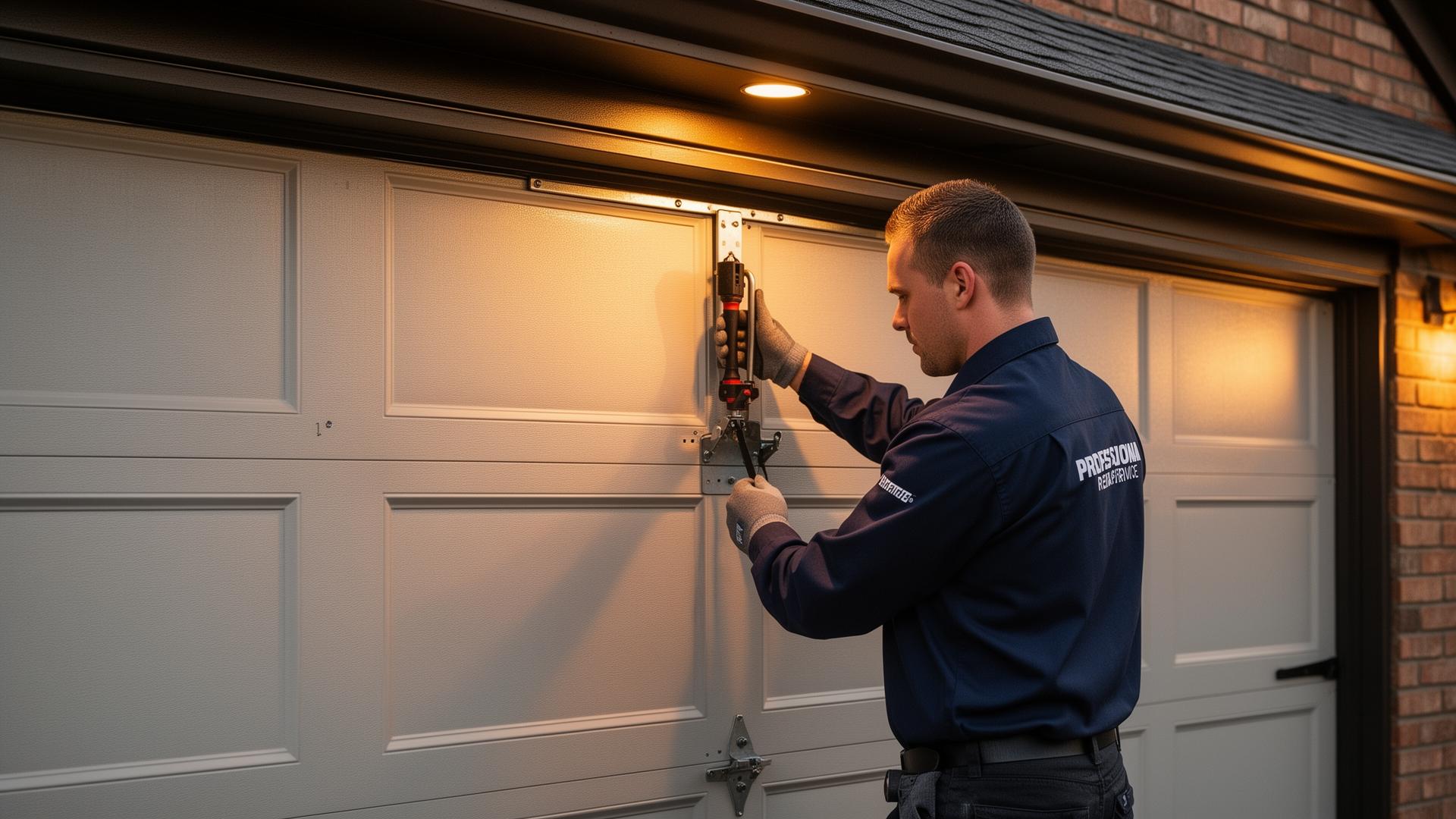 Professional garage door technician